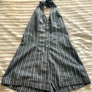Striped tie romper